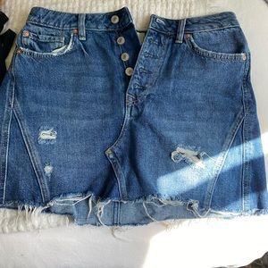 Free people denim mini skirt